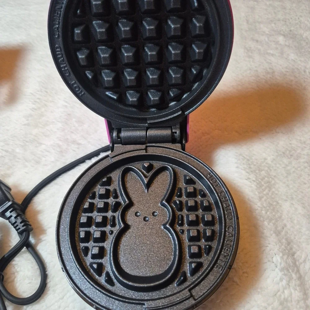 Dash Peeps Mini Waffle Maker Unisex 4in Bunny Easter Pink Cottagecore Brunch New